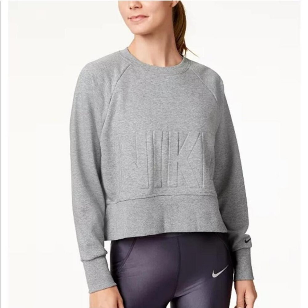 Nike Women's Versa Embossed Cropped Sweatshirt SZ Med.